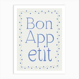 Bon Appetit blue and green Art Print