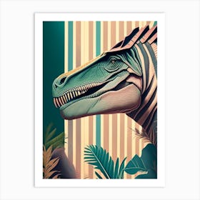 Allosaurus Pastel Dinosaur Art Print