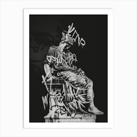 Graffiti On A Statue Art Print