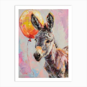 Cute Donkey 2 With Balloon Art Print
