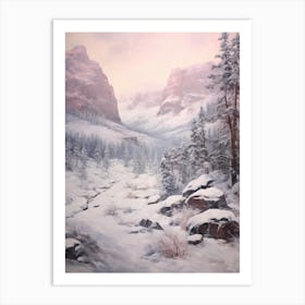 Dreamy Winter Painting Rocky Mountain National Park United States 1 Art Print