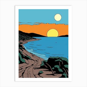 Minimal Design Style Of Sardinia, Italy 3 Art Print