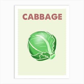 Cabbage, Condiment, Kitchen, Cartoon, Art, Style, Minimal, Wall Print Art Print