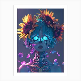 Skeleton Girl Art Print