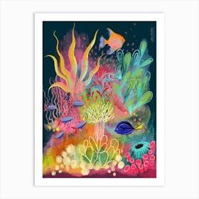 Underwater Colorful Fish Anemones 2 Art Print