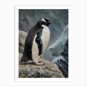 Adlie Penguin Grytviken Oil Painting 4 Art Print