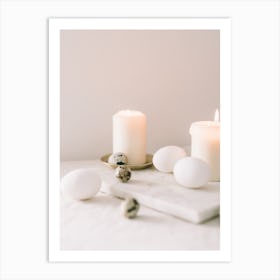 Easter Candles And Eggs Art Print