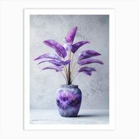 Purple Plant In A Vase Art Print