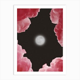 Candyfloss Moon Art Print