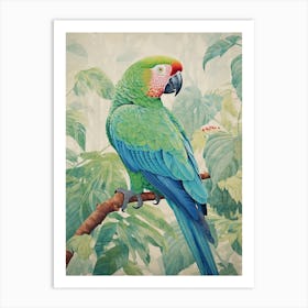 Ohara Koson Inspired Bird Painting Macaw 3 Art Print