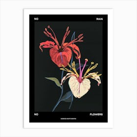 No Rain No Flowers Poster Bleeding Heart Dicentra 1 Art Print