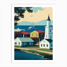 Port Of Saint Pierre Saint Pierre And Miquelon Vintage Poster harbour Art Print