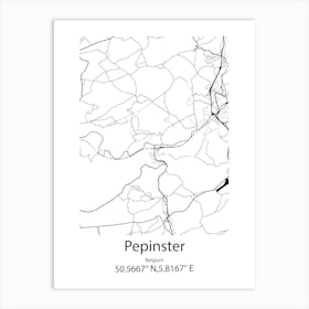 Pepinster,Belgium Minimalist Map Art Print