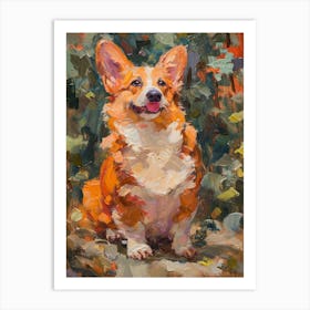 Pembroke Welsh Corgi Acrylic Painting 2 Art Print