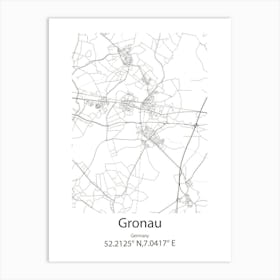 Gronau,Germany Minimalist Map Art Print