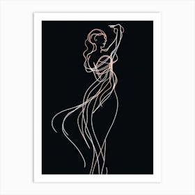 Line Art Woman Body 30 Art Print