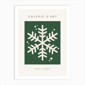 Christmas Snowflake Green Art Print