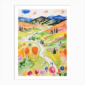 Montage Deer Valley   Park City, Utah   Resort Storybook Illustration 2 Art Print