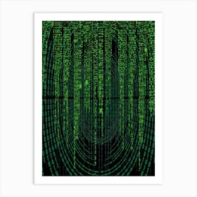 Matrix falling rain Art Print