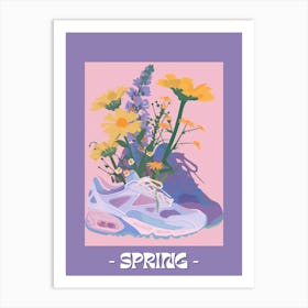 Spring Poster Retro Sneakers With Flowers 90s 5 Art Print