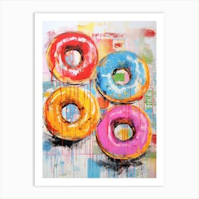 Donut Pop Art Risograph Inspired 1 Art Print