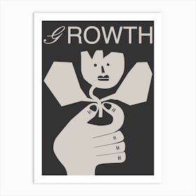 Growth Beige On Black Art Print