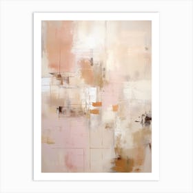Pink And Brown Abstract Raw Painting 2 Art Print