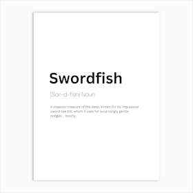 Swordfish Definition Meaning Art Print