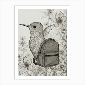 Hummingbird With Backpack 7 Art Print