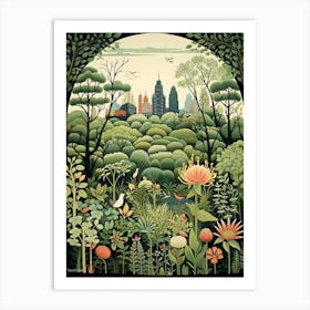 Central Park Conservatory Garden Usa Henri Rousseau Style 3 Art Print