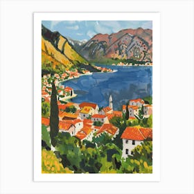 Travel Poster Happy Places Kotor 2 Art Print