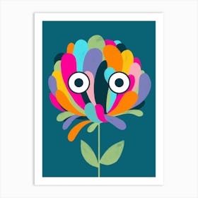 Curious Colorful Flower Art Print