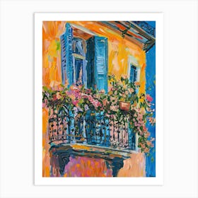 Balcony Painting In Larnaca 1 Art Print