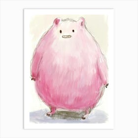 Pink Bear Art Print