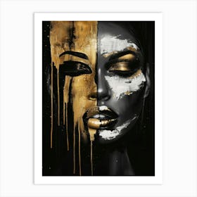 Gold And Black Canvas Art Art Print