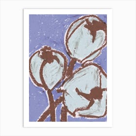 Cotton Blue Tulips Art Print