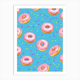 An Abstract Pattern Of Tiny Donuts Swirling With A Blend Of Pastel Pink Blue And Yellow Hues Set (2) Art Print