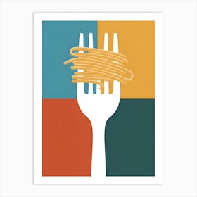 Fork And Pasta In Matisse Painting Style 3 Art Print