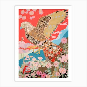 Maximalist Bird Painting Hawk 1 Art Print
