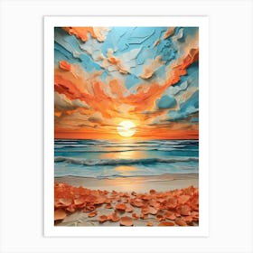 Sunset On The Beach 25 Art Print