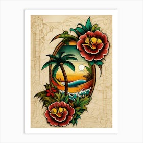 Hawaiian Tattoo-Festival Vibes Art Print