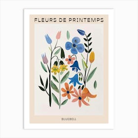 Spring Floral French Poster  Bluebell 4 Art Print