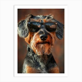 Dachshund In Sunglasses. Generated AI. Art Print 4 Art Print