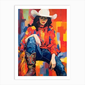 Collage Of Cowgirl Matisse Inspired 4 Art Print