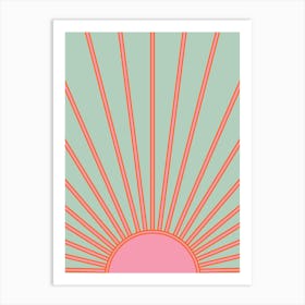 Sunshine Aqua Teal And Pink Art Print