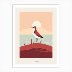 Minimalist Dunlin 1 Bird Poster Art Print