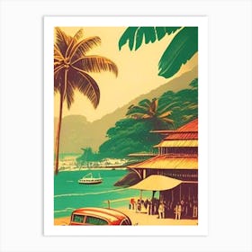 Goa India Palm Vintage Sketch Tropical Destination Art Print