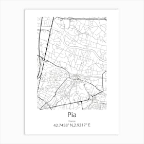 Pia,France Minimalist Map Art Print