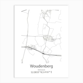 Woudenberg,Netherlands Minimalist Map Art Print