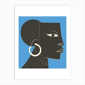 Woodblock Portrait Art Print